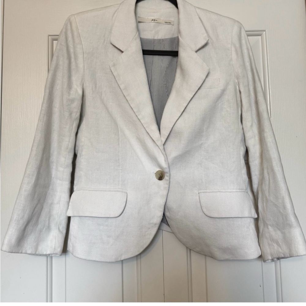 Gibson White Linen Blazer Classic Tailored Women’s S